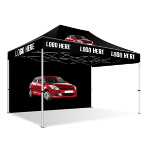 3M X 4M Gazebo Tent in Black Print