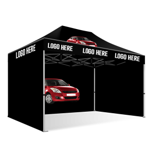 3M X 4M Gazebo Tent in Black Print