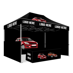 3M X 4M Gazebo Tent in Black Print