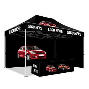 3M X 4M Gazebo Tent in Black Print