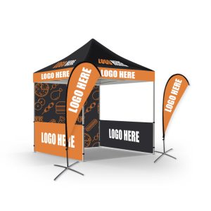 Custom Logo Exhibition Gazebo with Advertising Flag